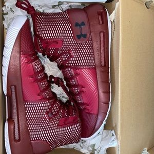 Under Armour UA TB HOVR HAVOC Red/Maroon High Top Basketball Shoes